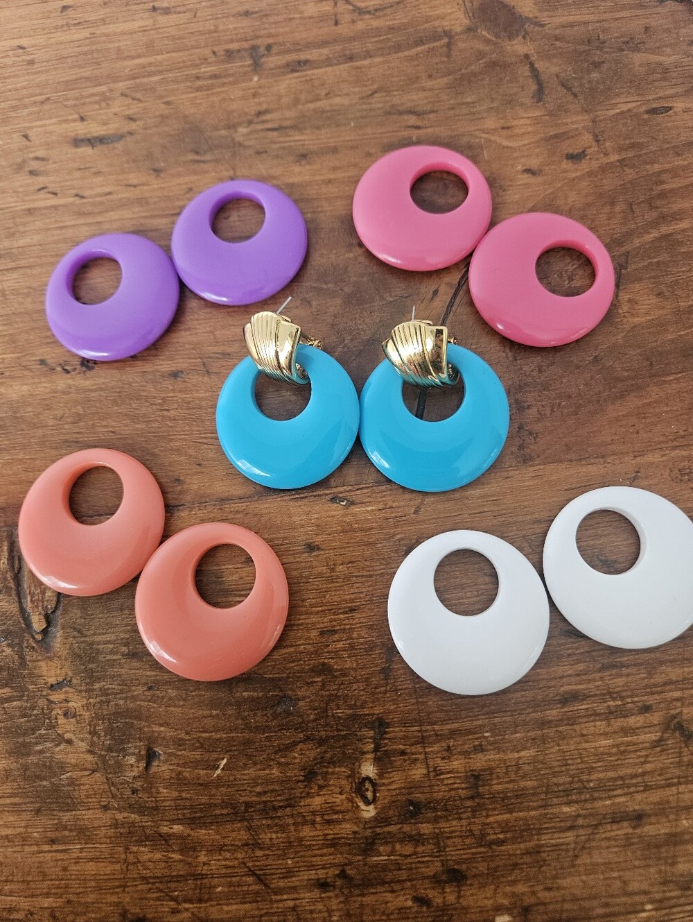 Vintage Kenneth Jay Lane Statement Earrings With Interchangeable Acrylic Colors